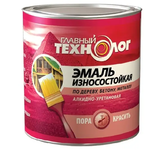 Эмаль универсальная алкидно-уретановая износостойкая Главный Технолог коричневая 0,75 л.