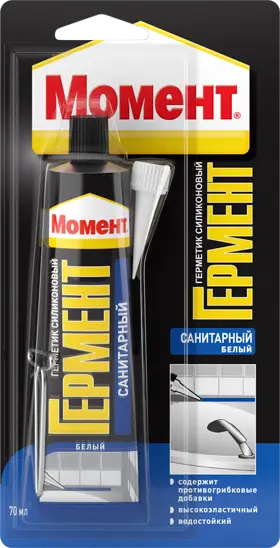 Герметик силиконовый санитарный Момент Гермент прозрачный 70 мл