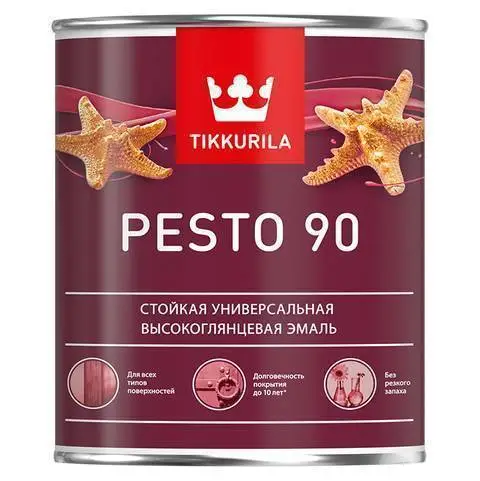 Эмаль универсальная Tikkurila PESTO 90 A высокоглянцевая 0,9л