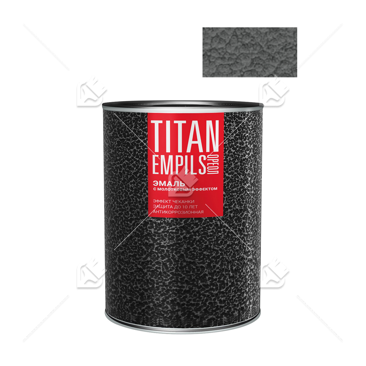 Эмаль для металлических поверхностей Ореол Титан молотковая серебристая 2,5 кг.