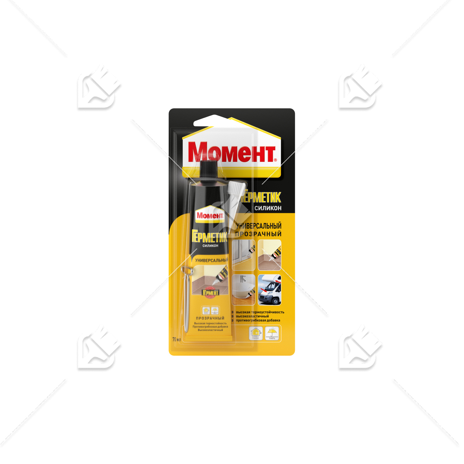Герметик силиконовый универсальный Момент прозрачный 70 мл