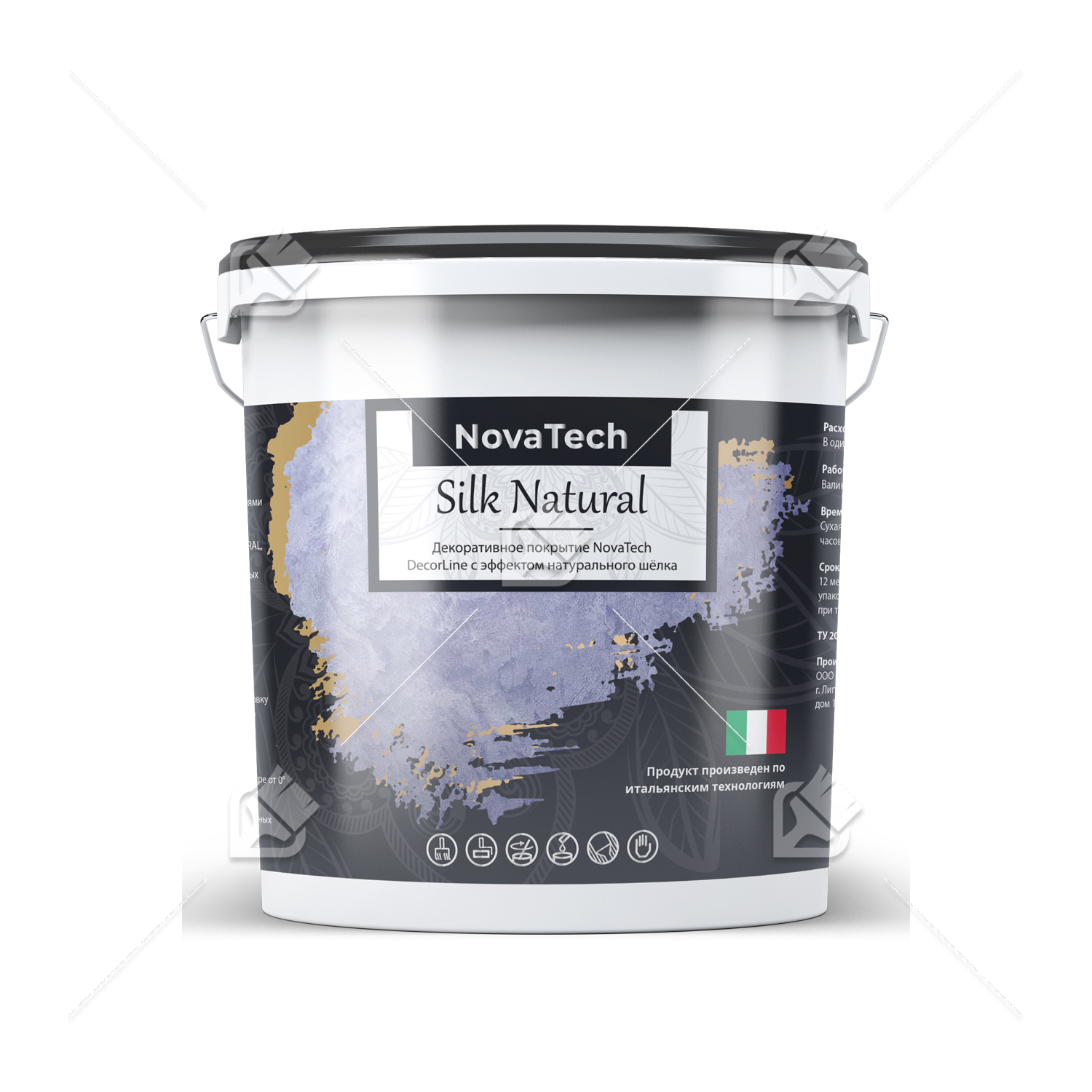 Краска декоративная NovaTech Silk Natural с эффектом натурального шелка 5 л