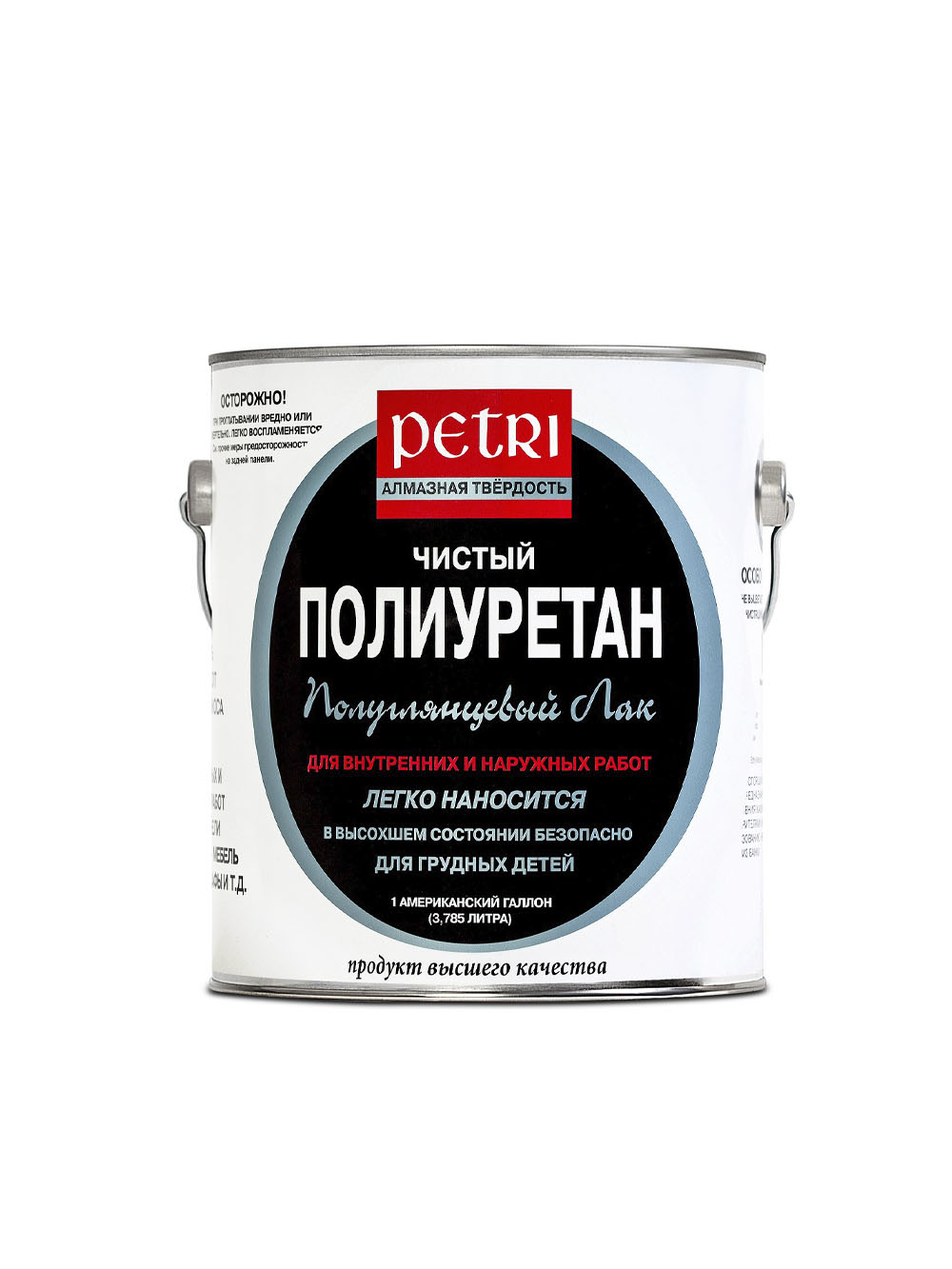 Лак для деревянных поверхностей Petri DIAMOND HARD полуглянцевый 3,78л