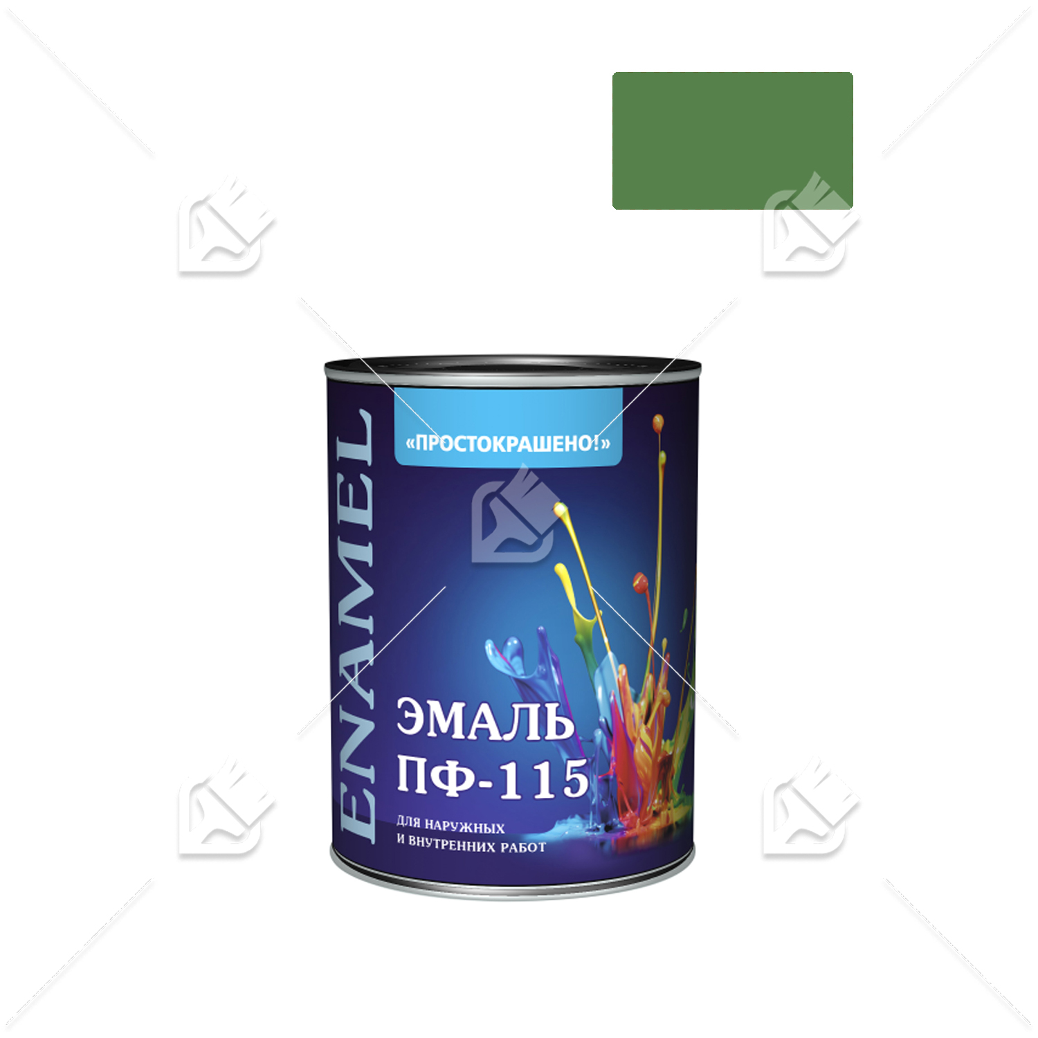 Эмаль ПФ-115 универсальная алкидная Простокрашено зеленая 0,8 кг