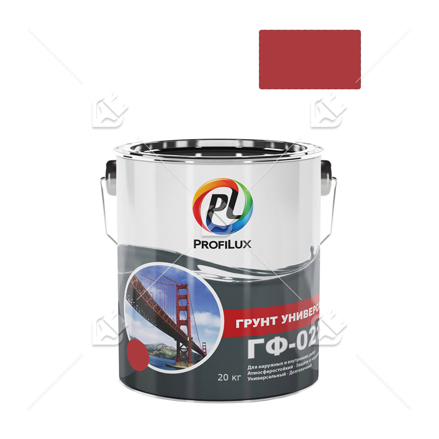 Грунт ГФ-021 по металлу и дереву Profilux красно-коричневый 20 кг.