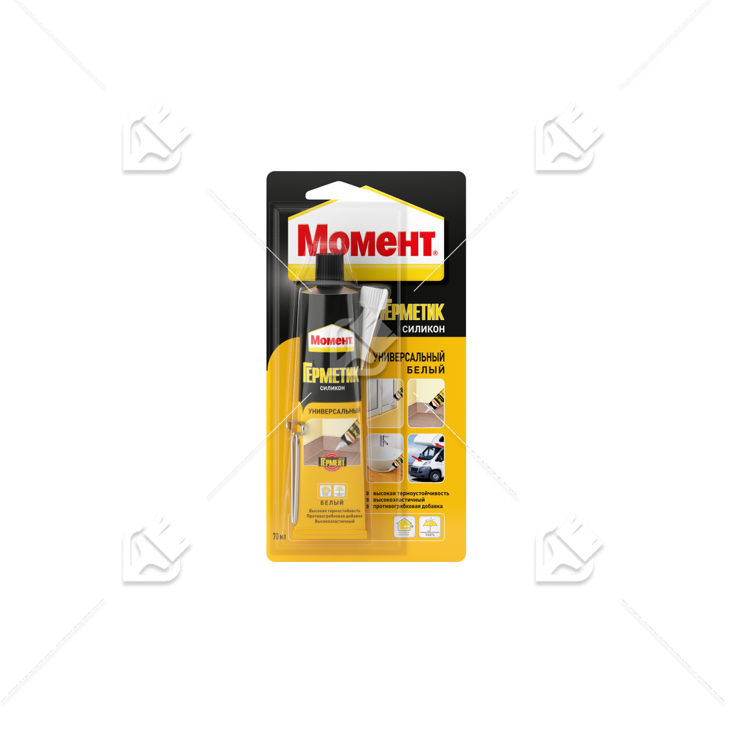 Герметик силиконовый универсальный Момент белый 70 мл