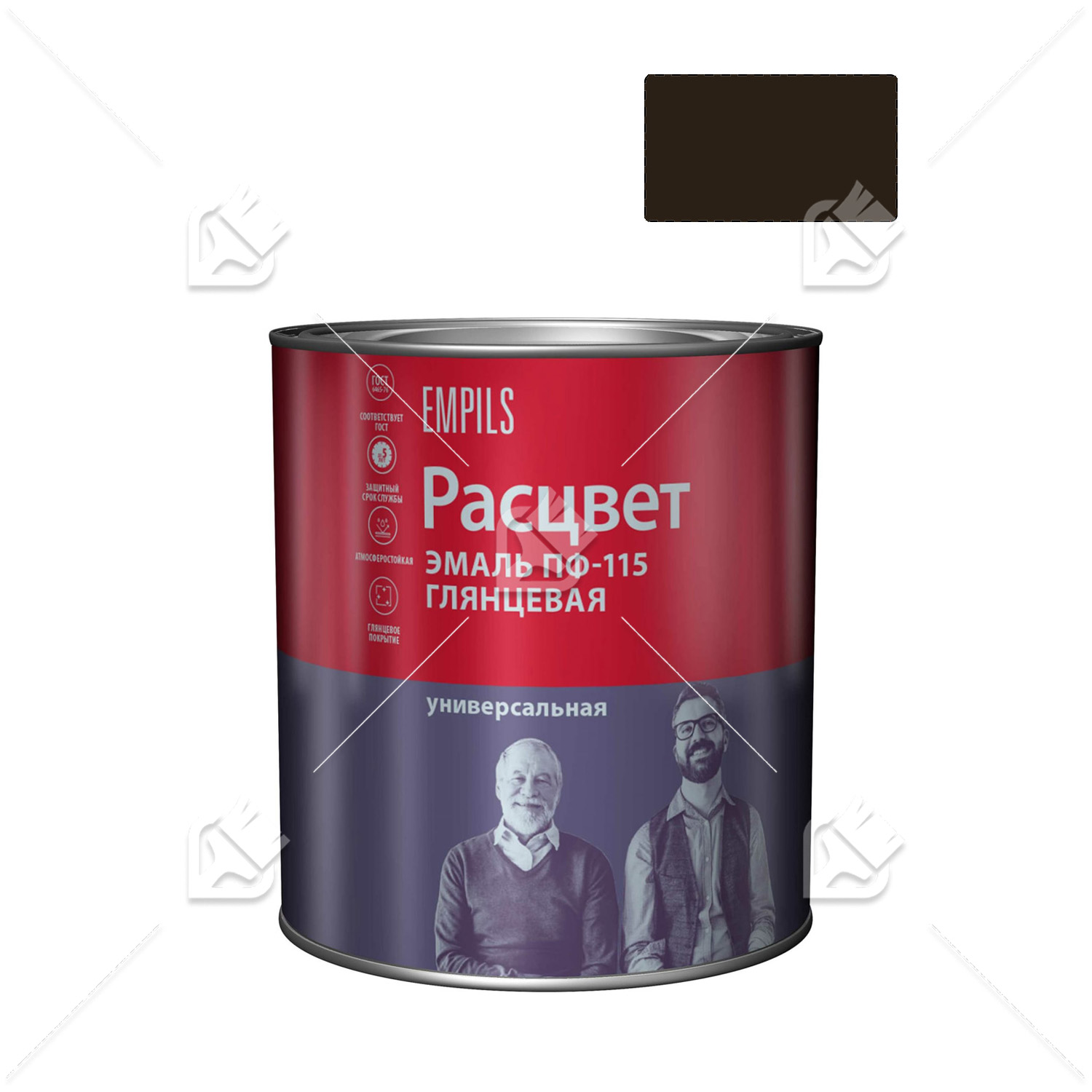 Эмаль ПФ-115 универсальная алкидная Расцвет глянцевая шоколадная 2,7 кг.