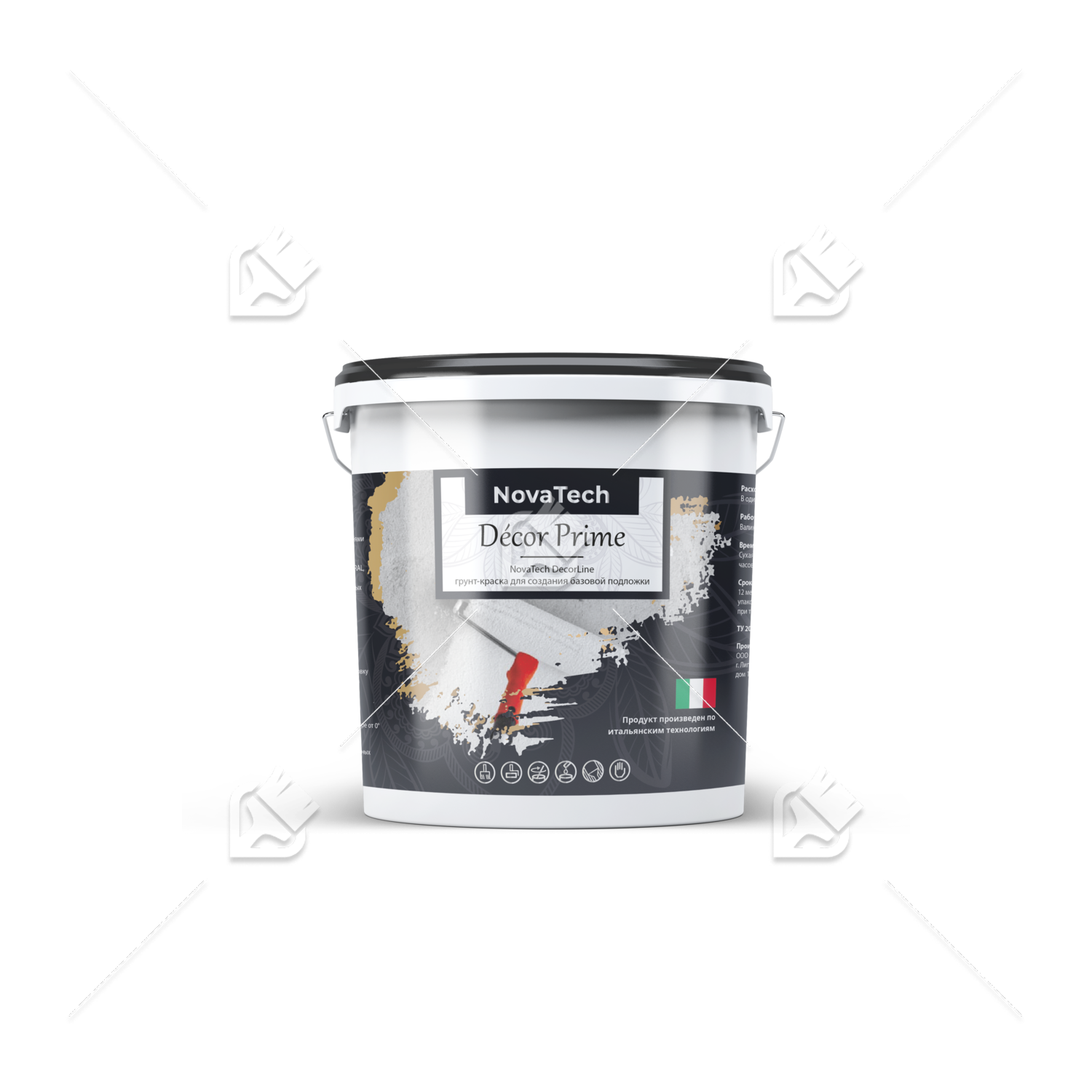 Грунт под покрытие декоративное с кварцевым наполнителем NovaTech Décor Prime15 кг