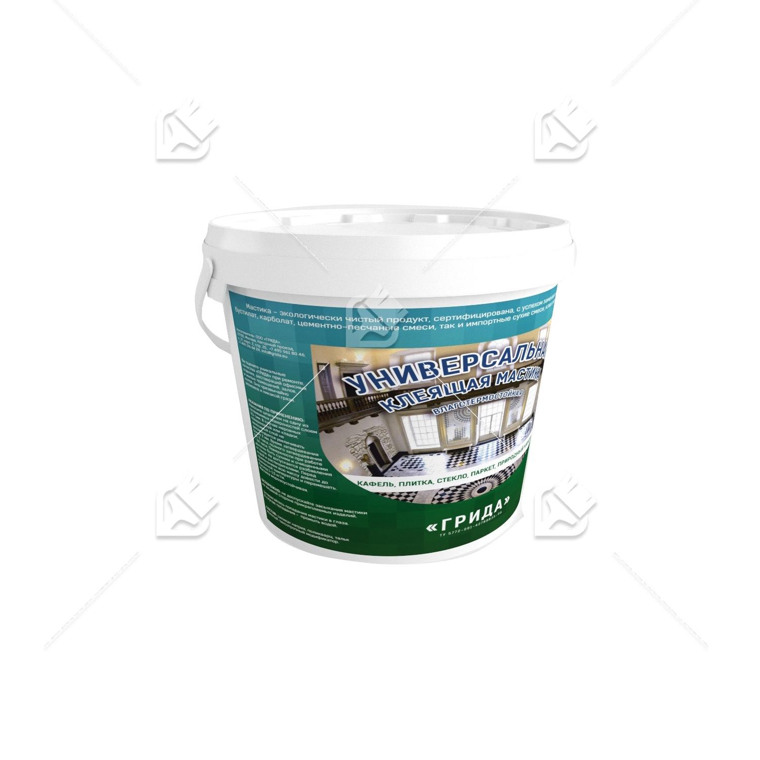 Мастика универсальная клеящая влаготермостойкая Грида 6 кг.