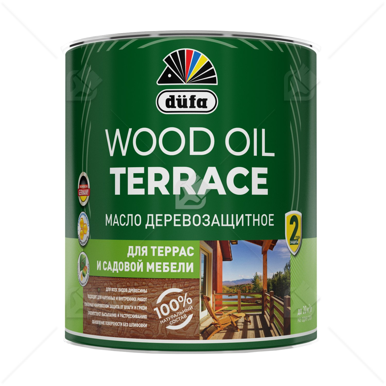 Масло деревозащитное для террас и садовой мебели Dufa Wood Oil Terrace серый 0,9л
