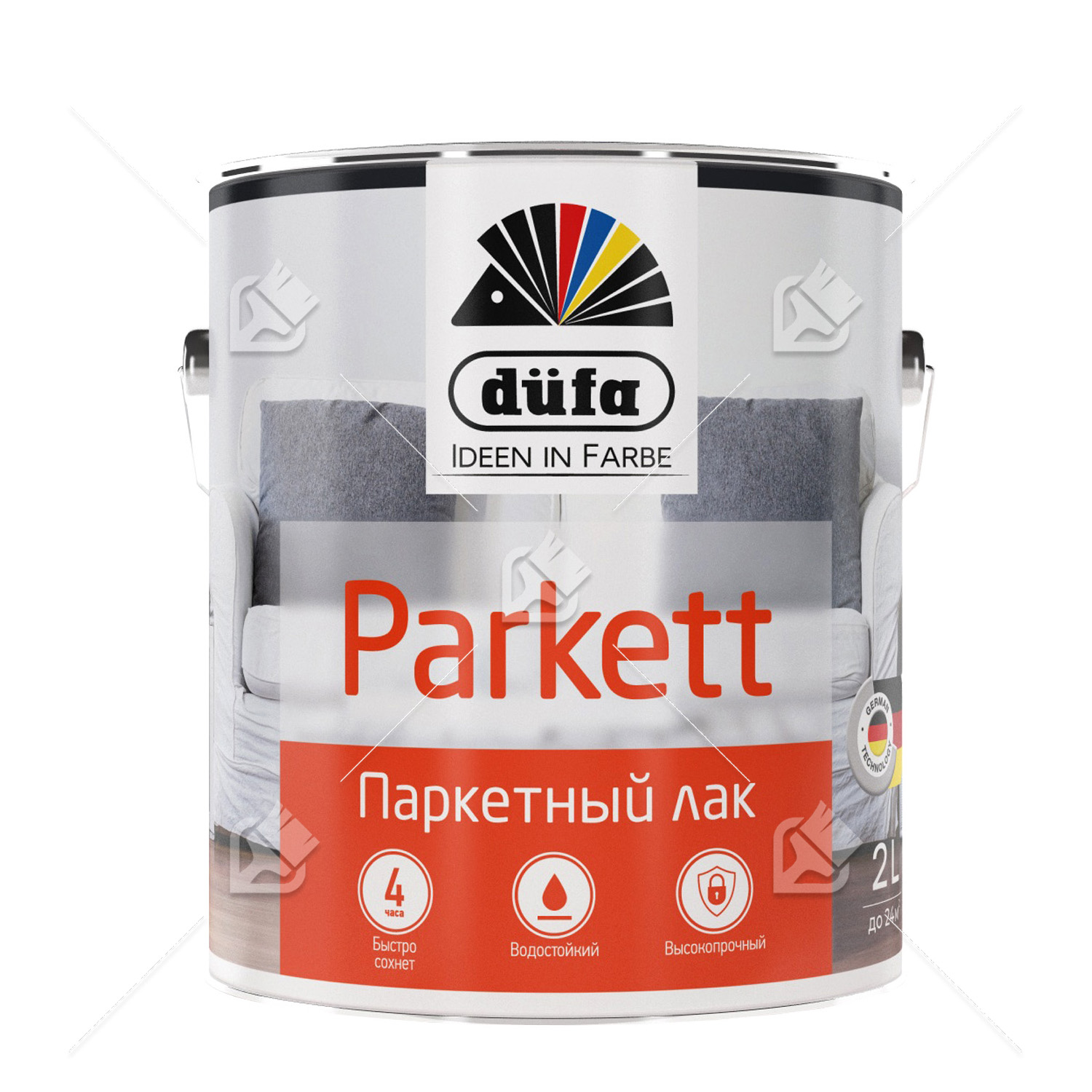 Лак паркетный алкидно-уретановый Dufa Parkett полуматовый 2 л