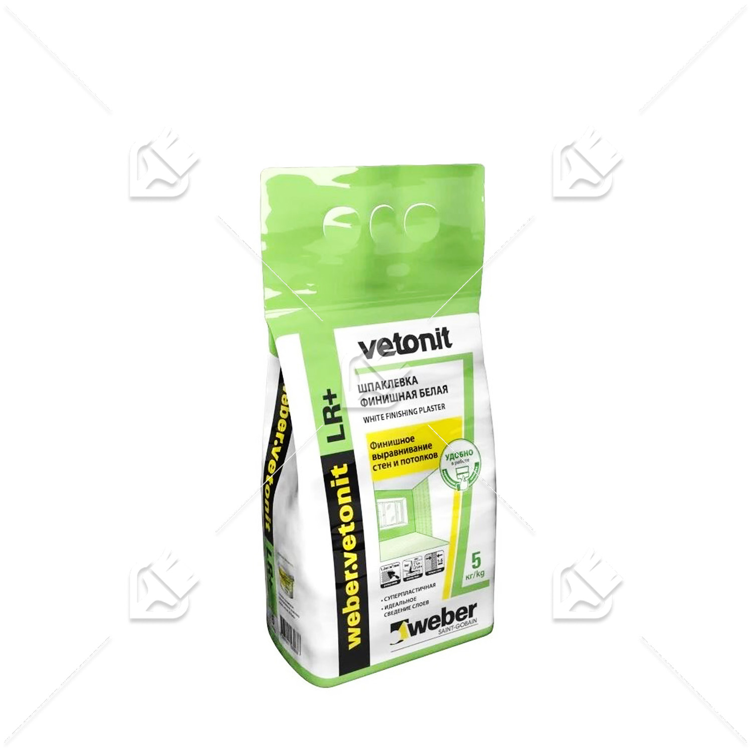 Шпатлевка для внутренних работ полимерная Weber Vetonit LR+ финишная 5 кг.