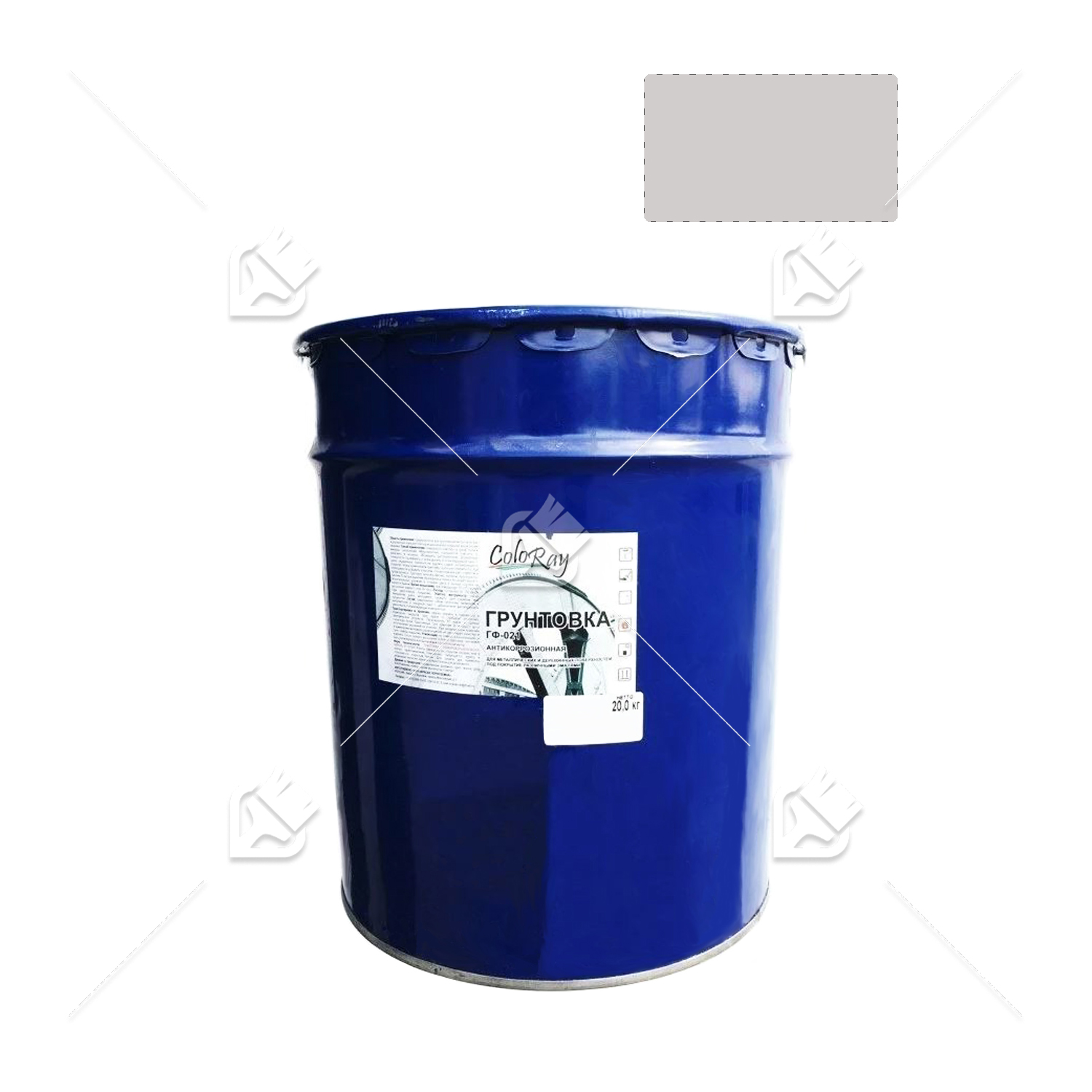 Грунт ГФ-021 по металлу и дереву Краски Черноземья серый 20 кг.