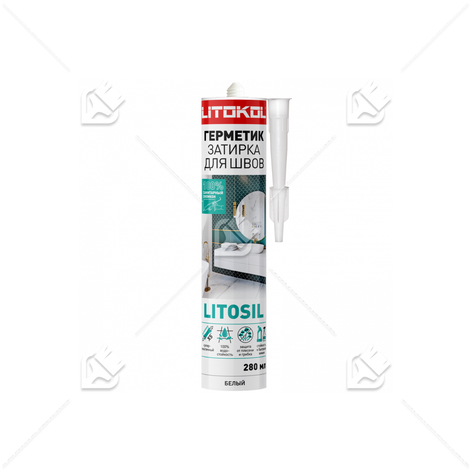 Герметик санитарный силиконовый Litokol Litosil шоколад 280 мл