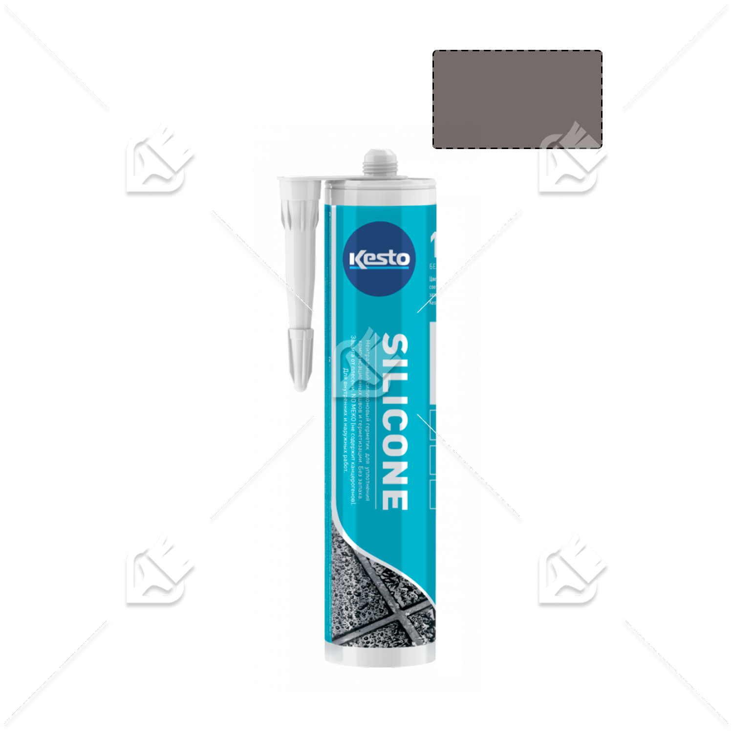 Герметик силиконовый санитарный нейтральный Kesto Silicone 32 темно-коричневый 310 мл