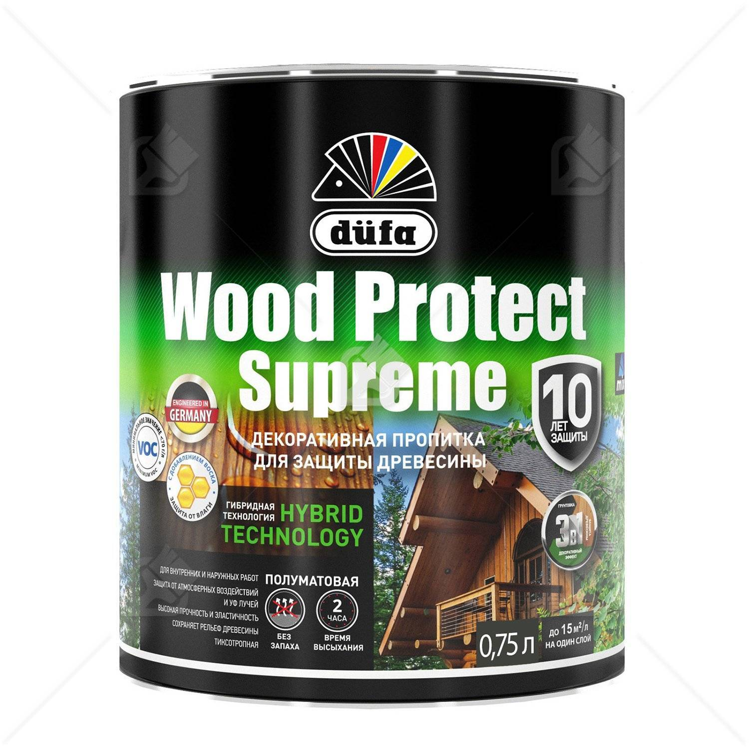 Пропитка декоративная для защиты древесины Dufa Wood Protect Supreme орех 0,75 л
