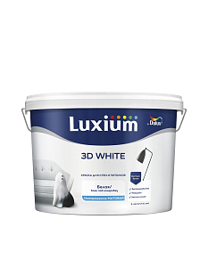 Краска для стен и потолков водно-дисперсионная Luxium 3D White матовая 9 л