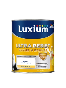 Краска для кухни и ванной латексная Luxium Ultra Resist полуматовая база BC 0,9 л