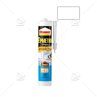 Герметик силиконовый для окон и стекол Момент белый 280 мл.