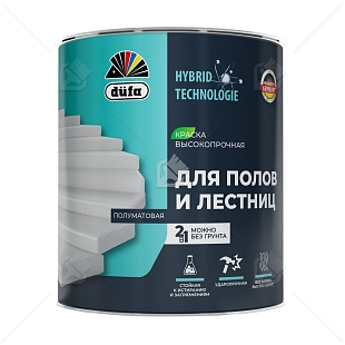 Эмаль для полов и лестниц Dufa акриловая полуматовая белая 2 л