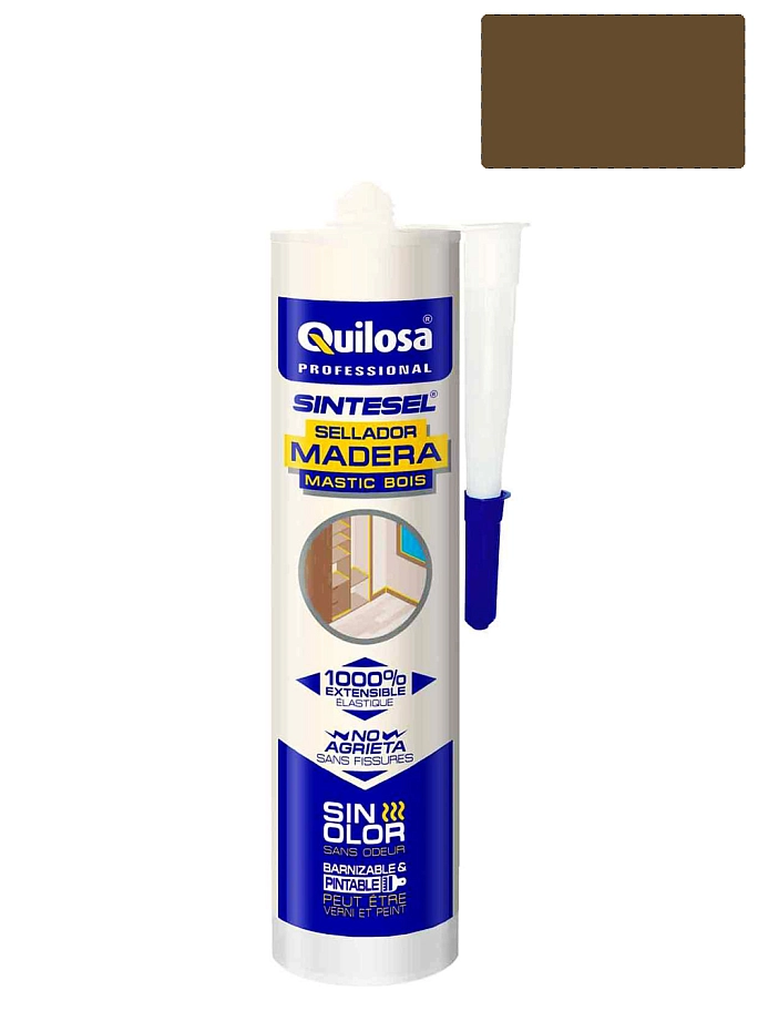 Герметик акрил-силиконовый для дерева Quilosa Madera Sintesel тик 280 мл.