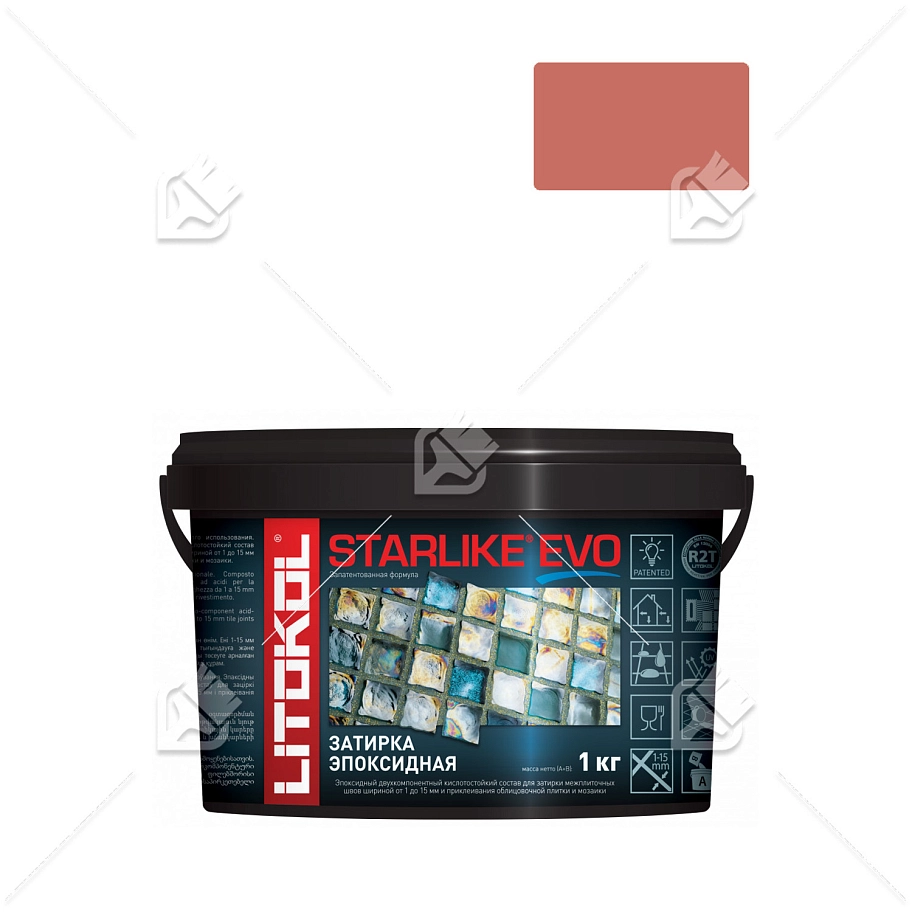 Затирка эпоксидная Litokol Starlike Evo S.580 кирпичный 1 кг.