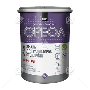 Эмаль для радиаторов Ореол акриловая термостойкая для внутренних работ глянцевая белая 1,1 кг