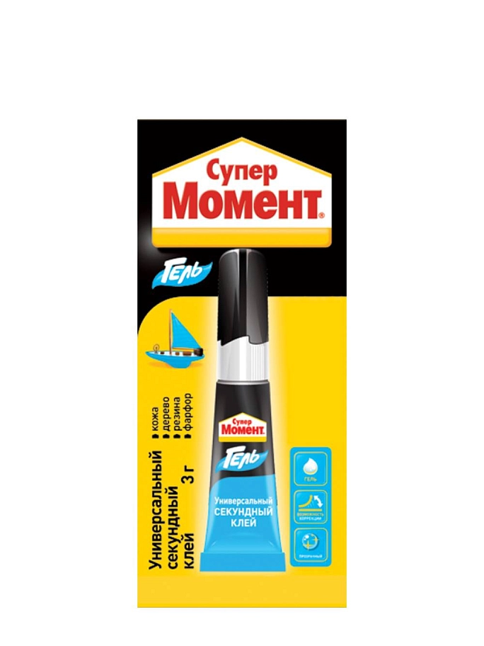 Клей-гель универсальный Супер Момент Гель 3 г. на мульти-карте