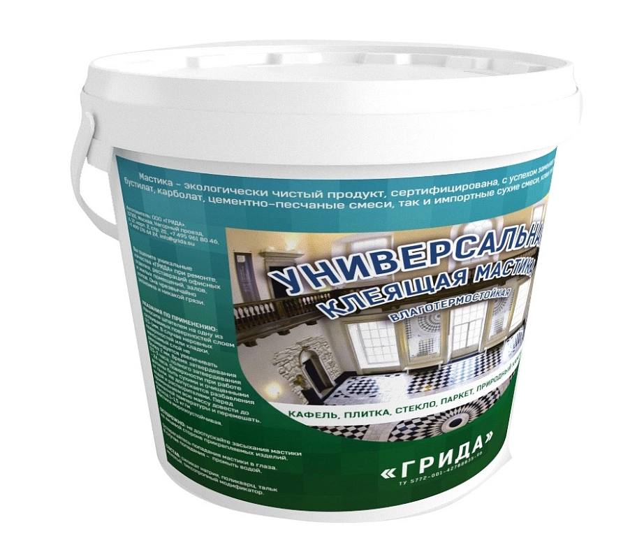 Мастика универсальная клеящая влаготермостойкая Грида 6 кг.