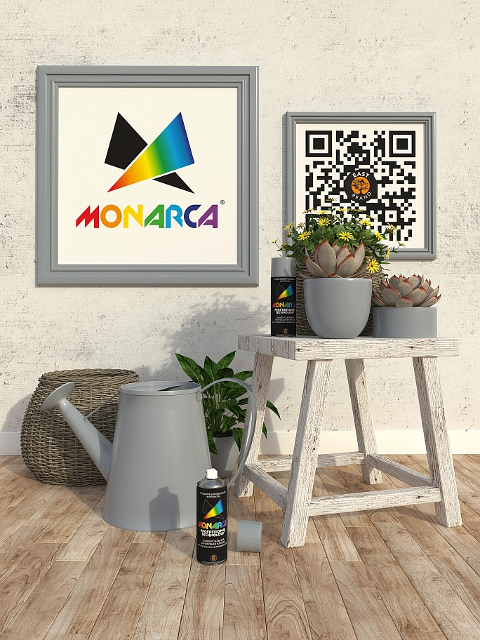 Краска универсальная аэрозольная акриловая Monarca RAL 7040 Серое Окно 520 мл.