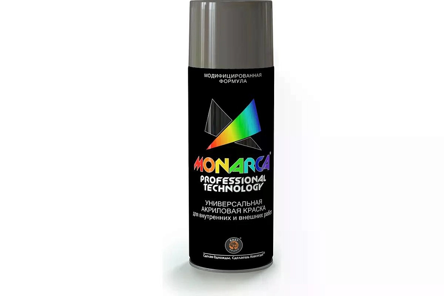 Краска универсальная аэрозольная акриловая Eastbrand Monarca RAL 9006 белый алюминий 520 мл.