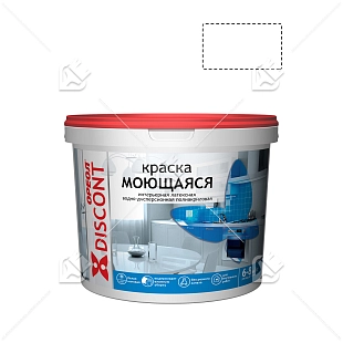 Краска интерьерная моющаяся водно-дисперсионная полиакриловая Ореол Дисконт белая матовая 1,5 кг.