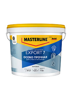 Краска для стен и потолков латексная Masterline Export-7 матовая база BW 4,5 л