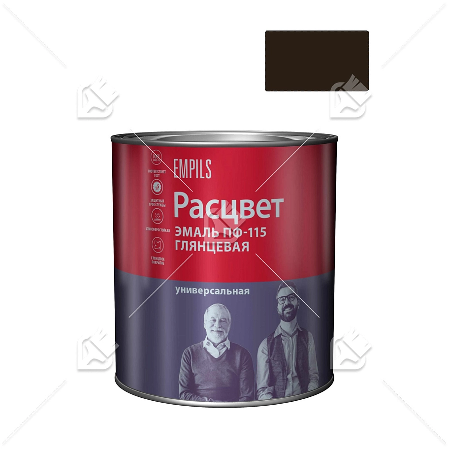 Эмаль ПФ-115 универсальная алкидная Расцвет глянцевая шоколадная 2,7 кг.