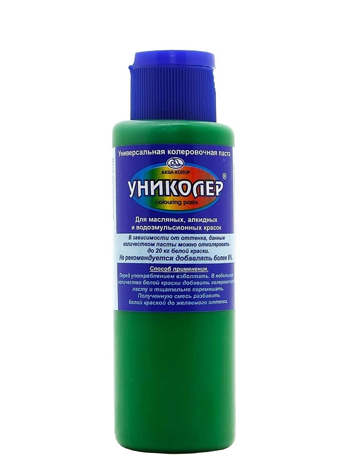 Паста колеровочная универсальная Аква-Колор Униколер 11.1 зелёная 100 мл.