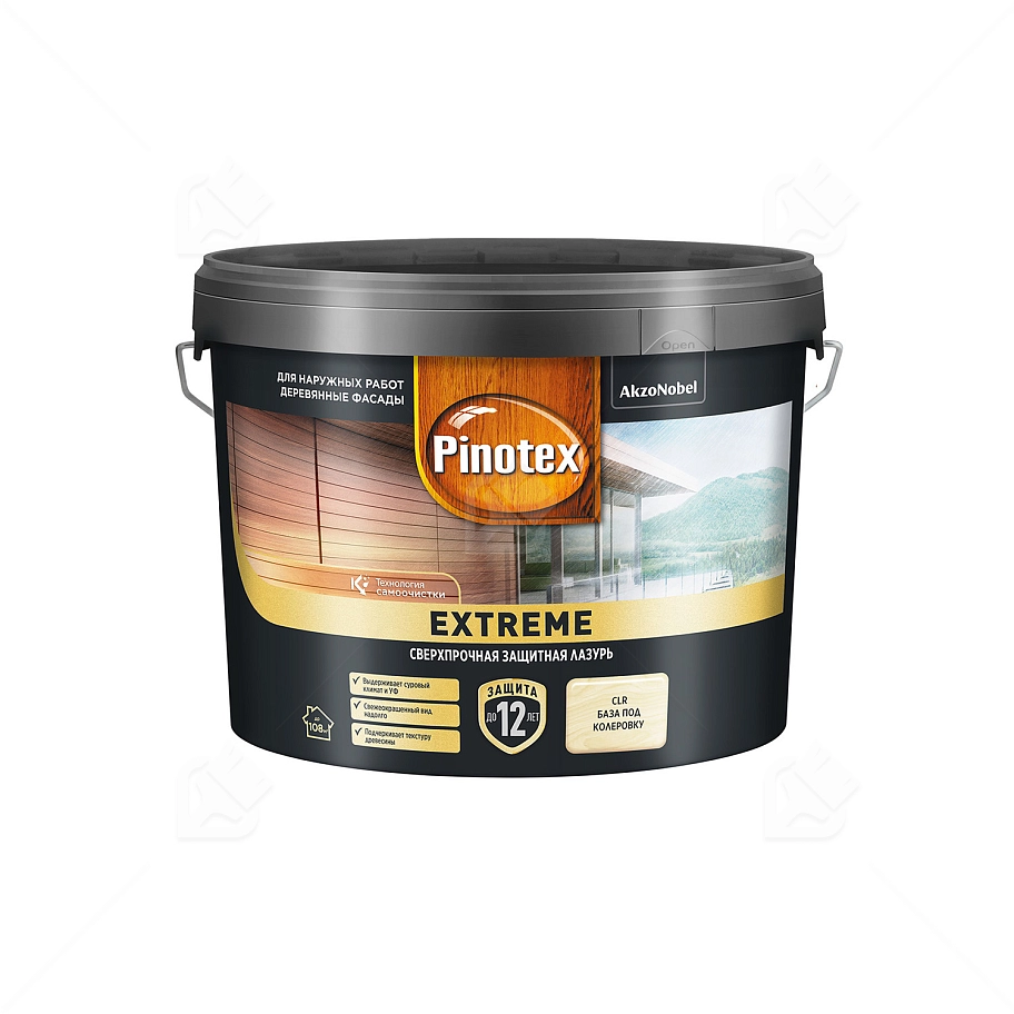 Пропитка декоративная для защиты древесины Pinotex Extreme база BC полуматовая 9 л