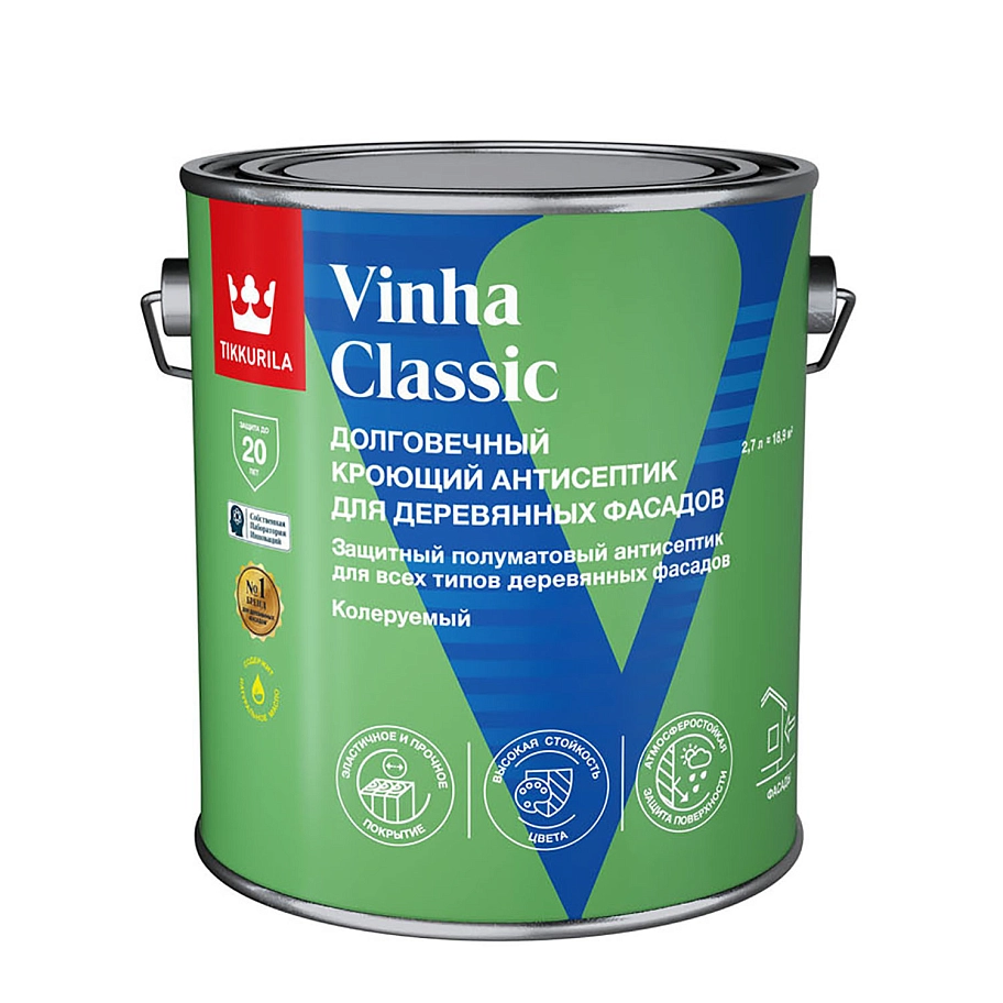 Антисептик кроющий Tikkurila VINHA CLASSIC WA полуматовый 2,7л