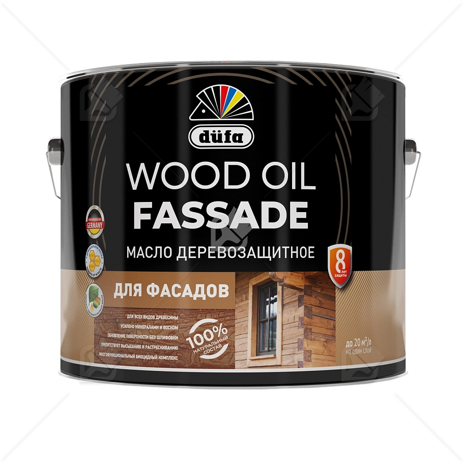 Масло деревозащитное для фасадов Dufa Wood Oil Fassade бесцветное 9 л.