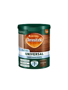 Пропитка защитная для дерева Omnitex Universal 2 в 1 индонезийский тик 0,9 л