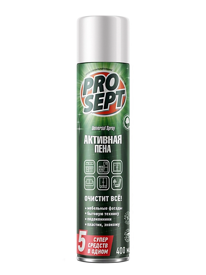 Универсальное моющее и чистящее средство Prosept Universal Spray Активная пена аэрозоль 0,4 л. 