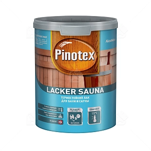 Лак для бань и саун на водной основе Pinotex Lacker Sauna 20 полуматовый 1 л.