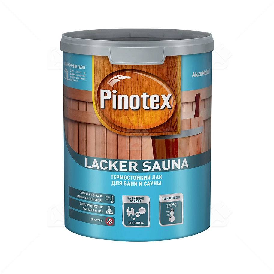 Лак для бань и саун на водной основе Pinotex Lacker Sauna 20 полуматовый 1 л.
