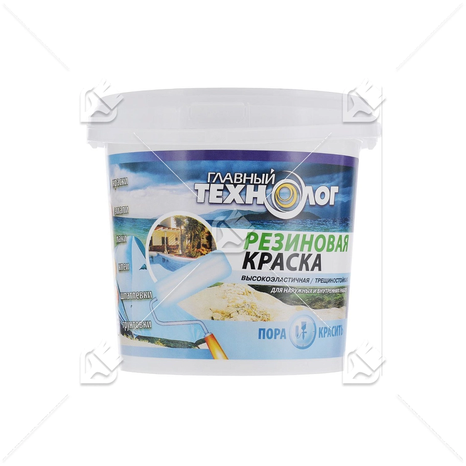 Краска резиновая латекс-акрилатная Главный Технолог белая 2,4 кг.