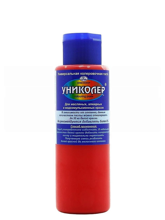 Паста колеровочная универсальная Аква-Колор Униколер 7.1 красная 100 мл.