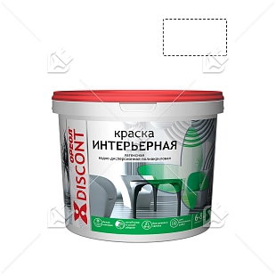 Краска интерьерная водно-дисперсионная полиакриловая Ореол Дисконт белая матовая 3 кг.