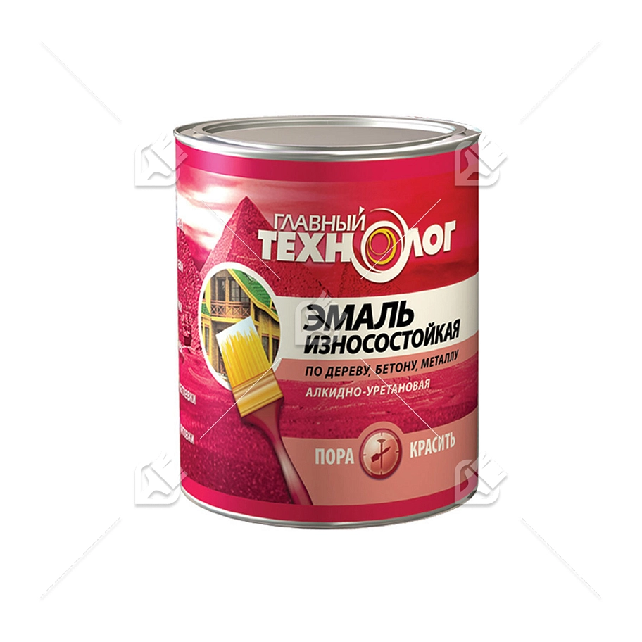 Эмаль универсальная алкидно-уретановая износостойкая Главный Технолог черная 2,1 л.